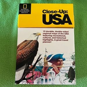Close-Up USA National Geographic Society 15 Double-Sided Maps & World & USA EXC